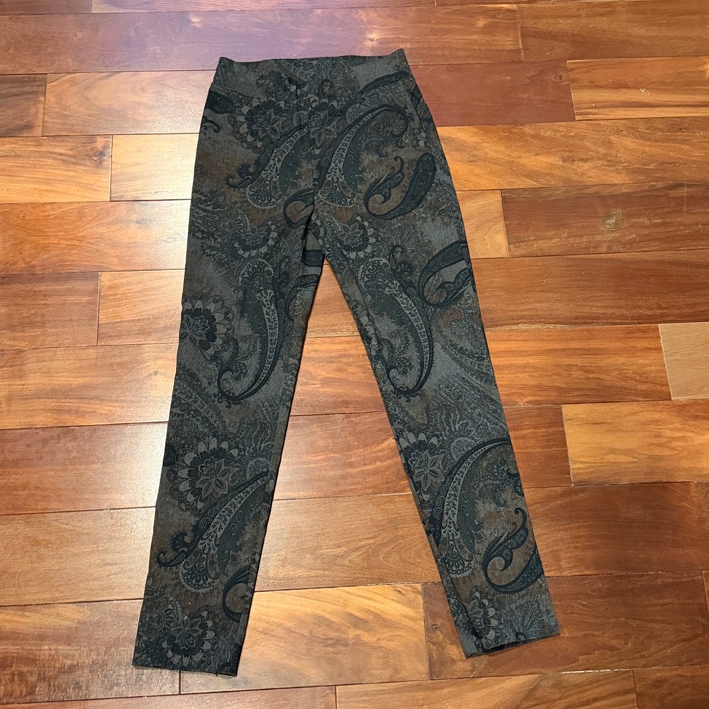 Joseph Ribkoff Paisley Straight Leg Pants Stretchy size 4